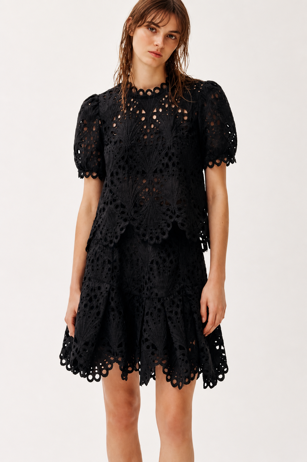 Eyelet Lace Mini Dress