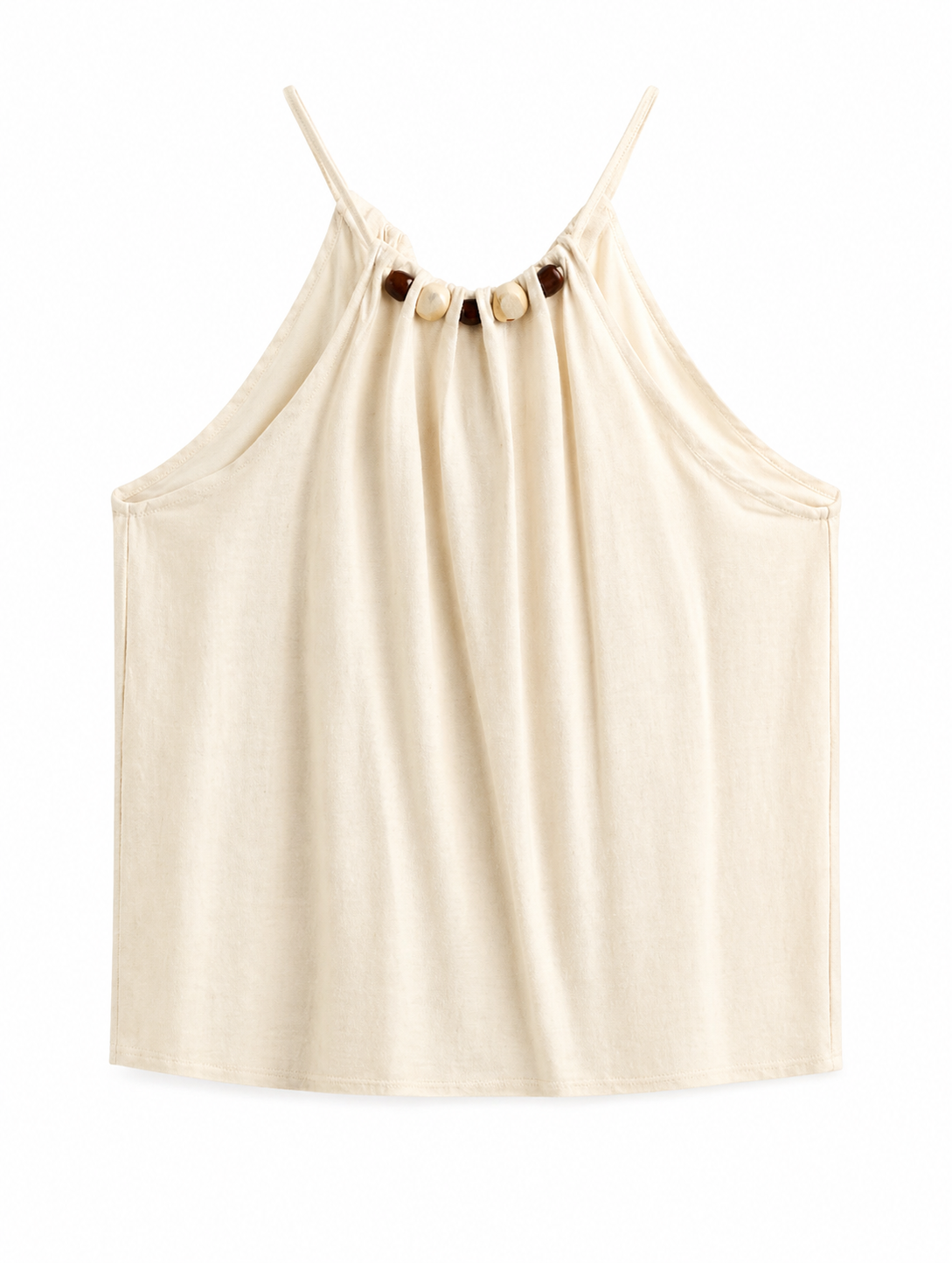 MIXED LINEN PEARL-EMBELLISHED MIDI SKIRT AND TOP SET