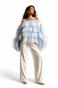 Statement Sheer Ruffle Blouse