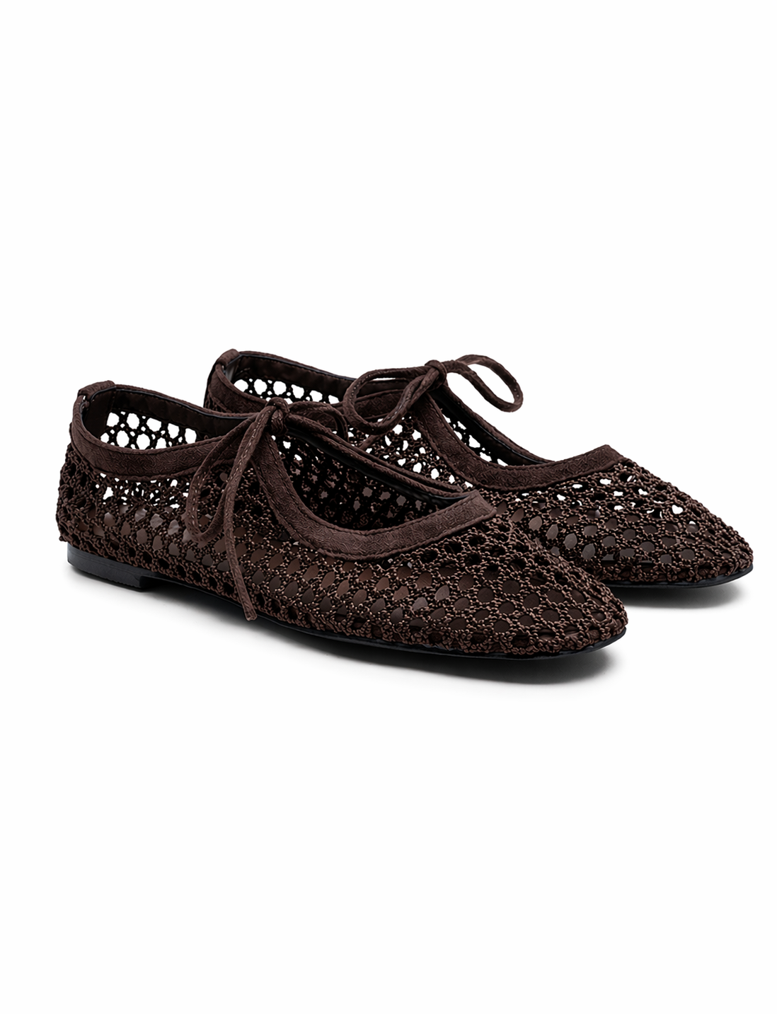 Mesh Ballet Flats - Chocolate