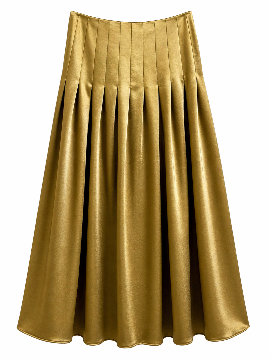 Pleated Satin Skirt