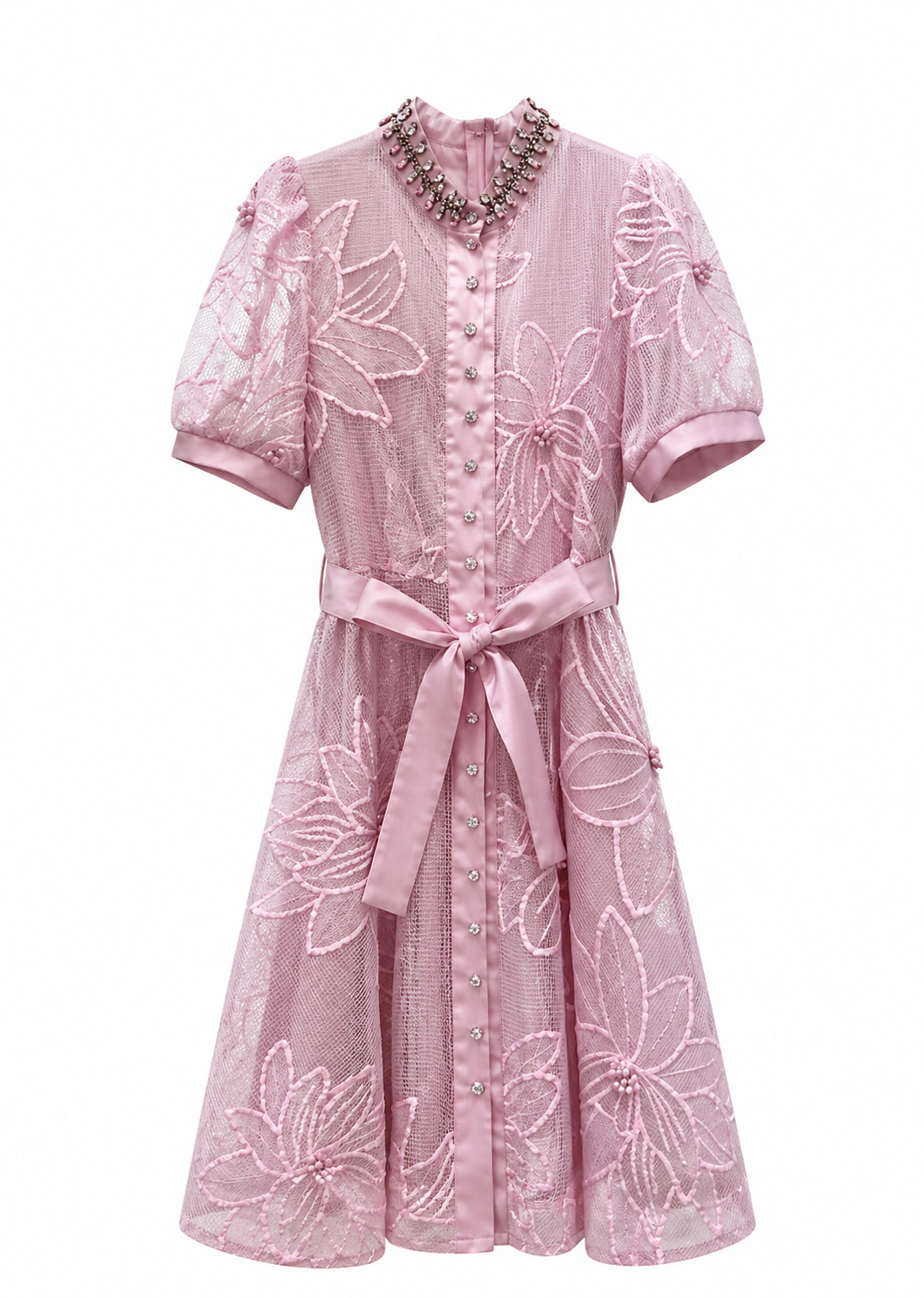Floral Embroidered Statement Dress