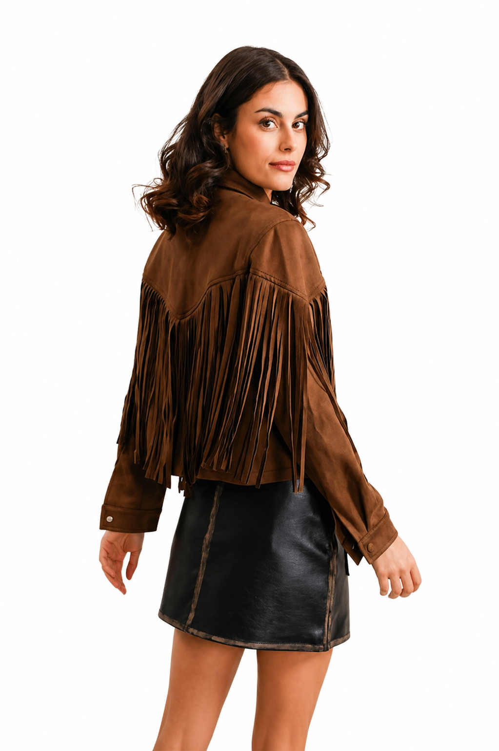 Brown Suede Fringe Jacket