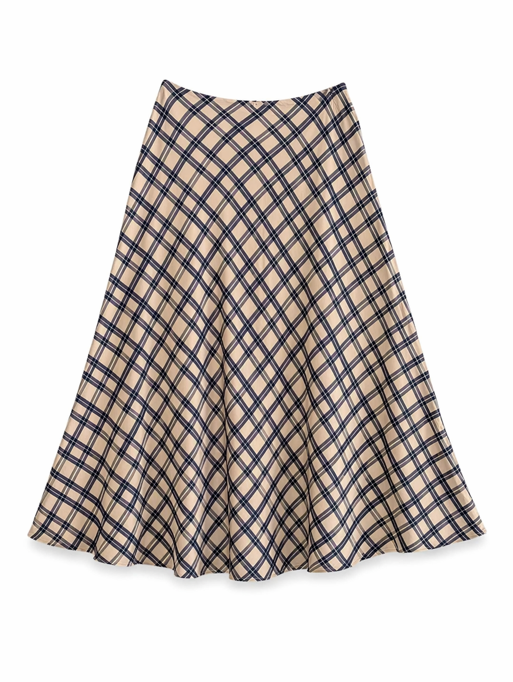 Plaid Shirt & Midi Skirt Set
