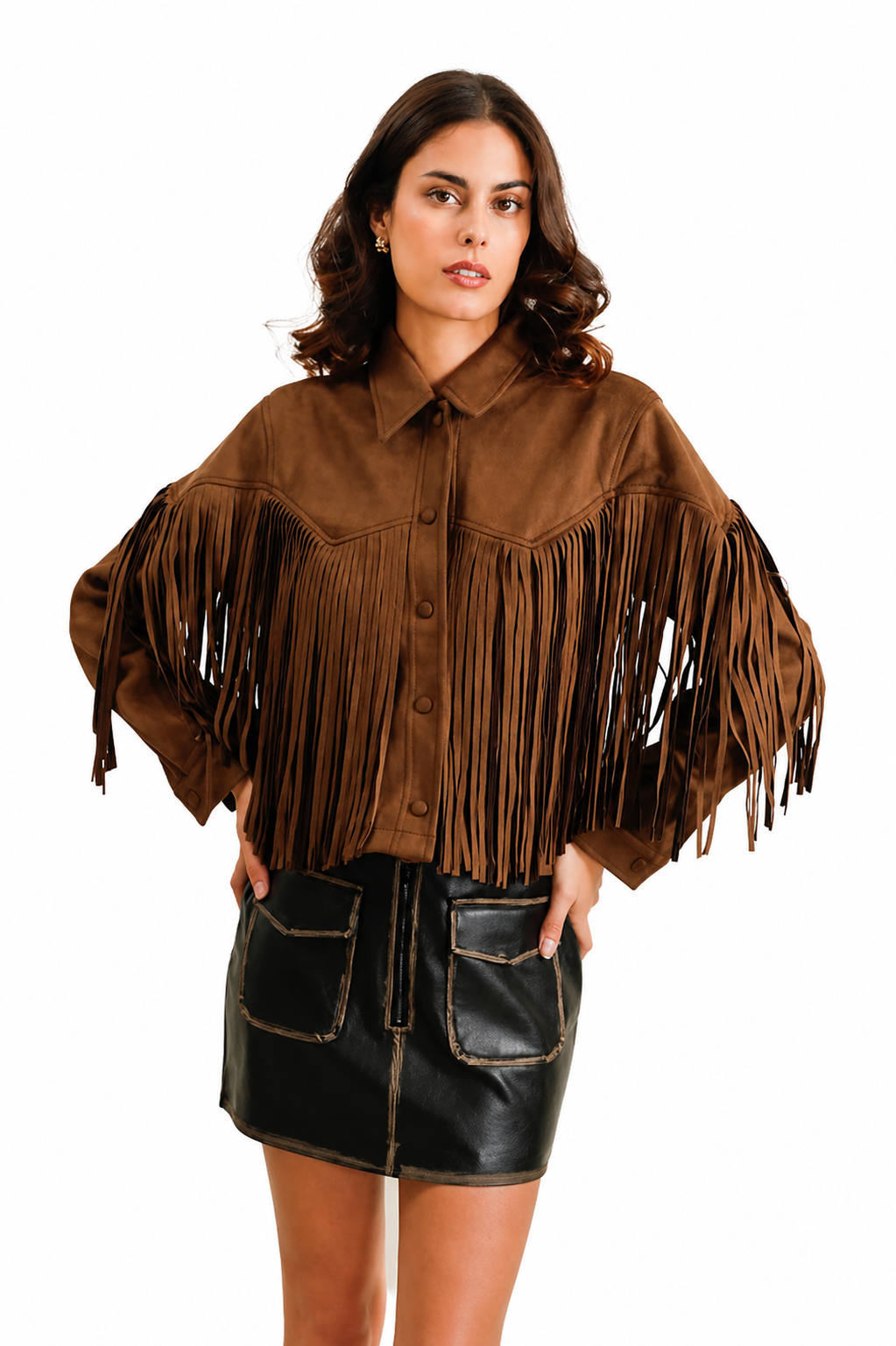 Brown Suede Fringe Jacket