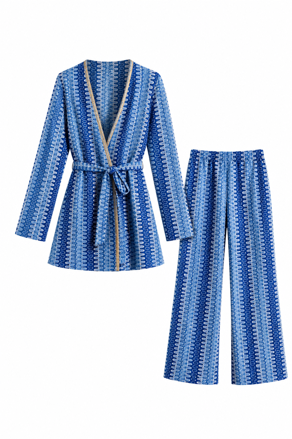 Textured Wrap Set - Top & Pants