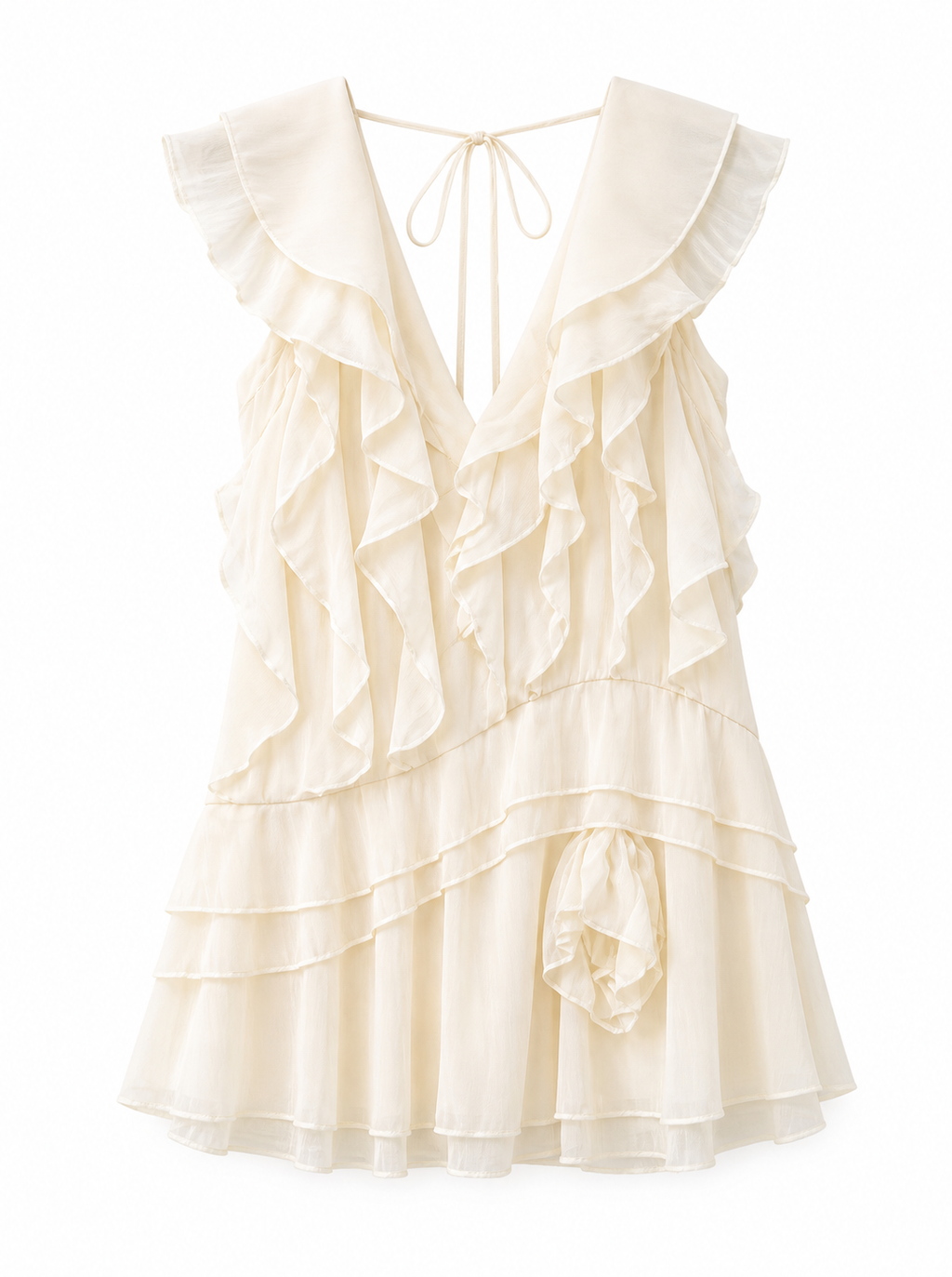 Ruffled Chiffon Mini Dress