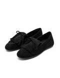 Black Suede Fringe Loafers