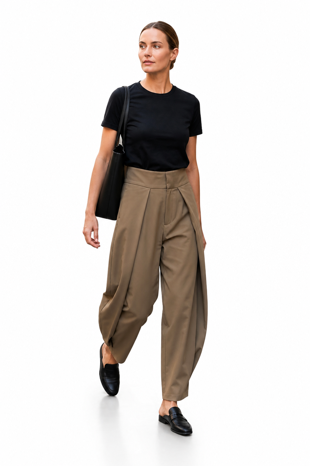 Tailored High- Waist Wide- Leg Pants