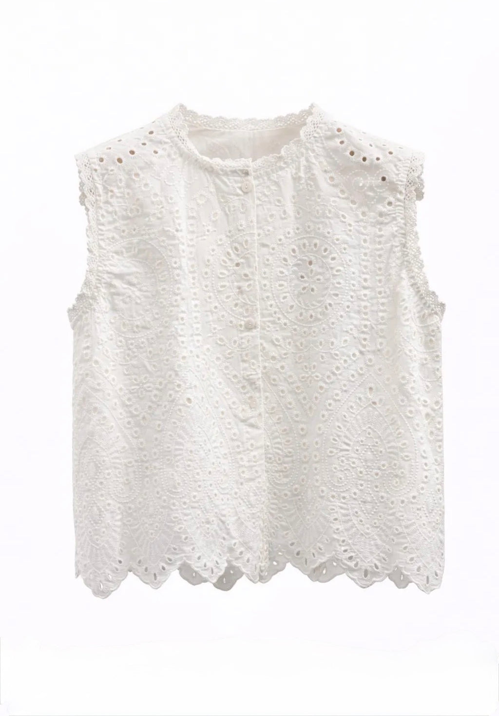 White Eyelet Midi Set