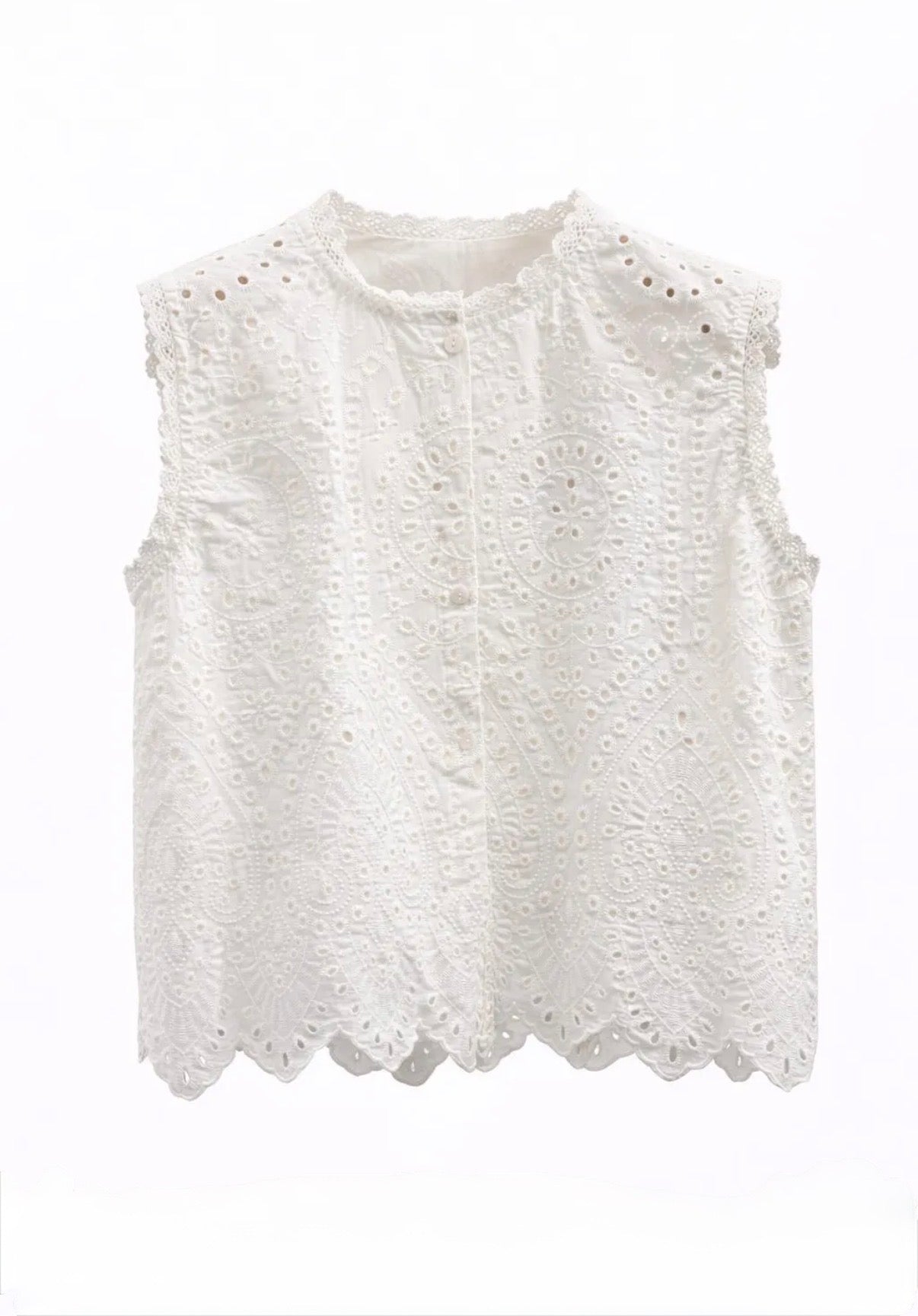 White Eyelet Midi Set