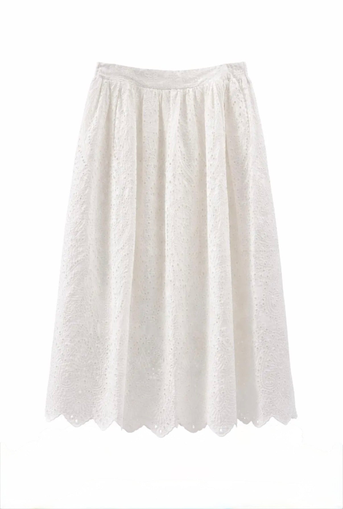 White Eyelet Midi Set