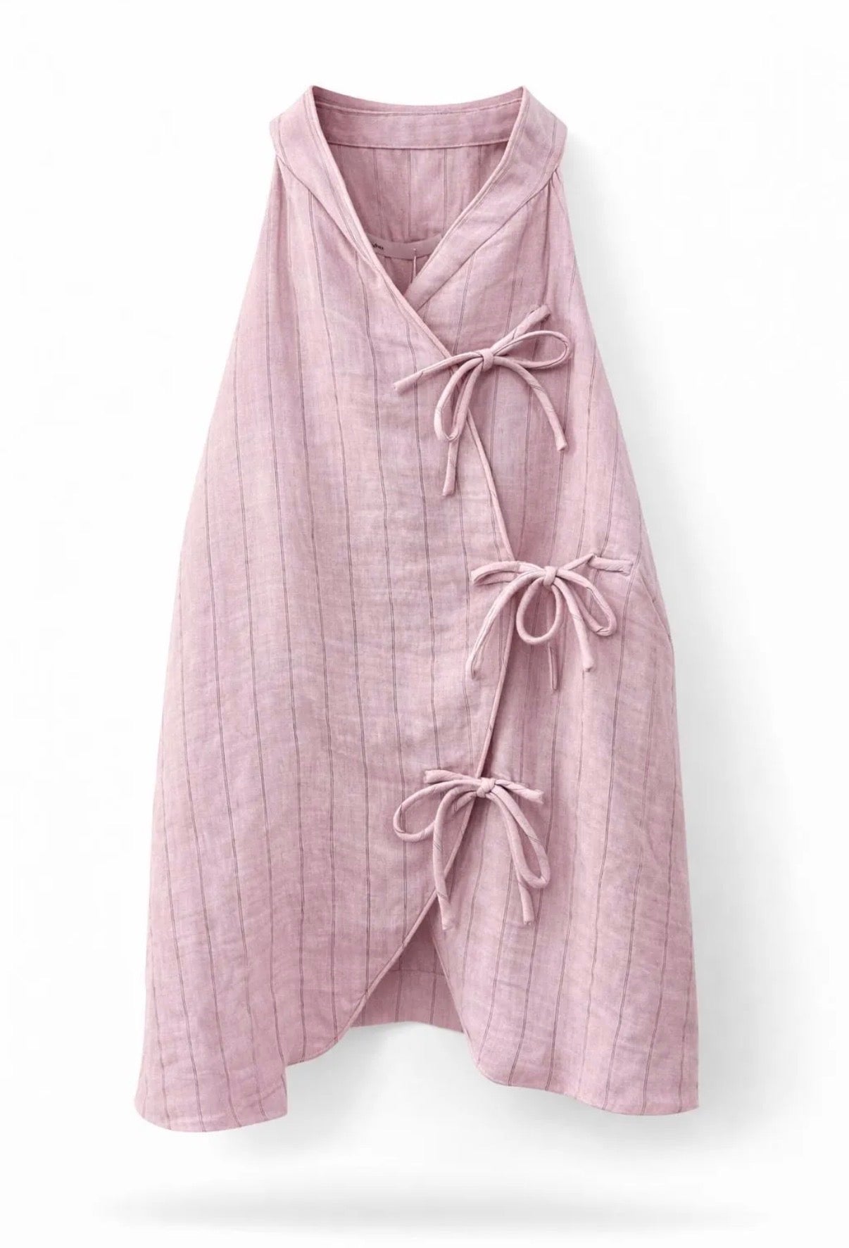 Linen Wrap Vest with Ties